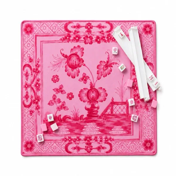 Italian Floral in Pink and red Mahjong Mat