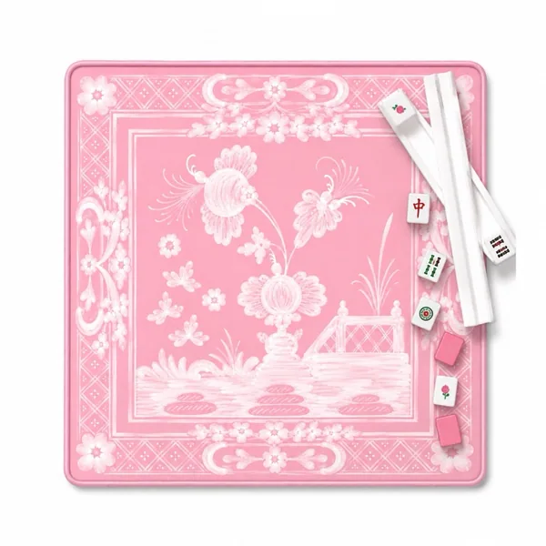 Italian Floral in Baby Pink Mahjong Mat