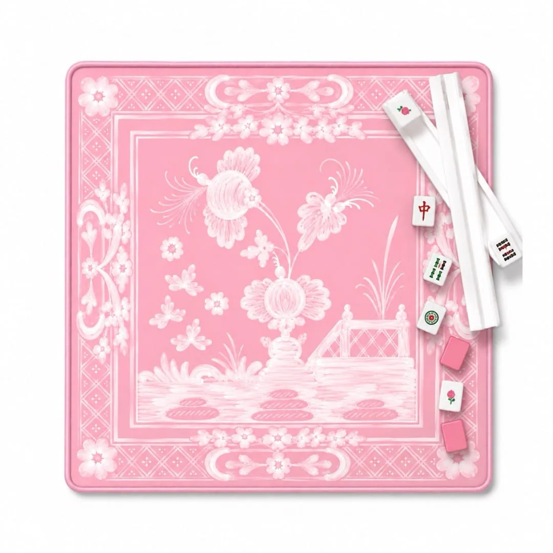 Italian Floral in Baby Pink Mahjong Mat