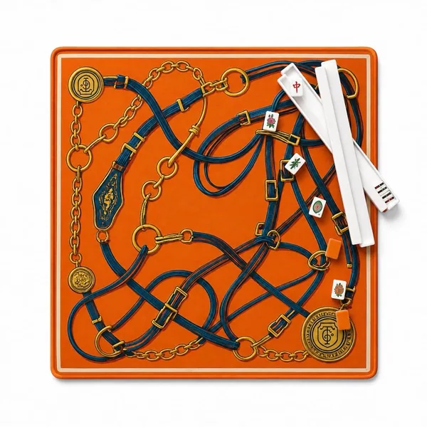 Haltered in Orange Mahjong Mat
