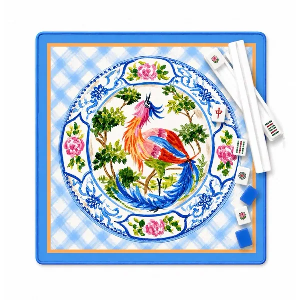 HoHo Bird in Blue Mahjong Mat
