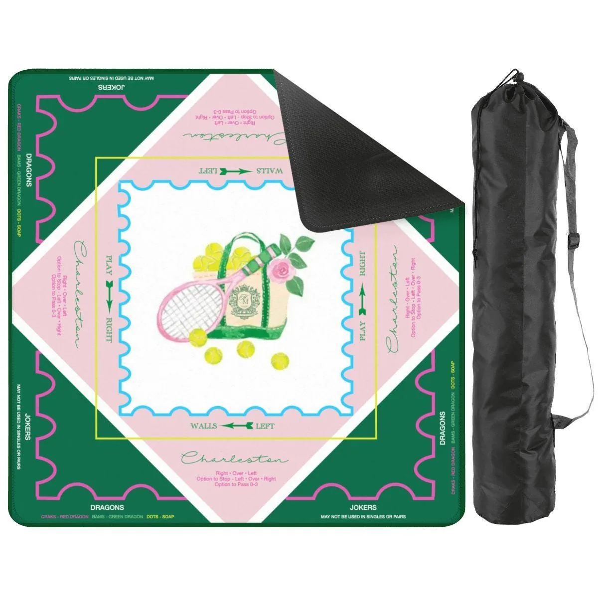 Country Club Mahjong Mat with Charleston Guide