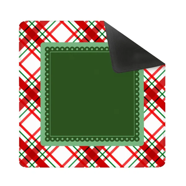 Evergreen Christmas Plaid Mahjong Mat