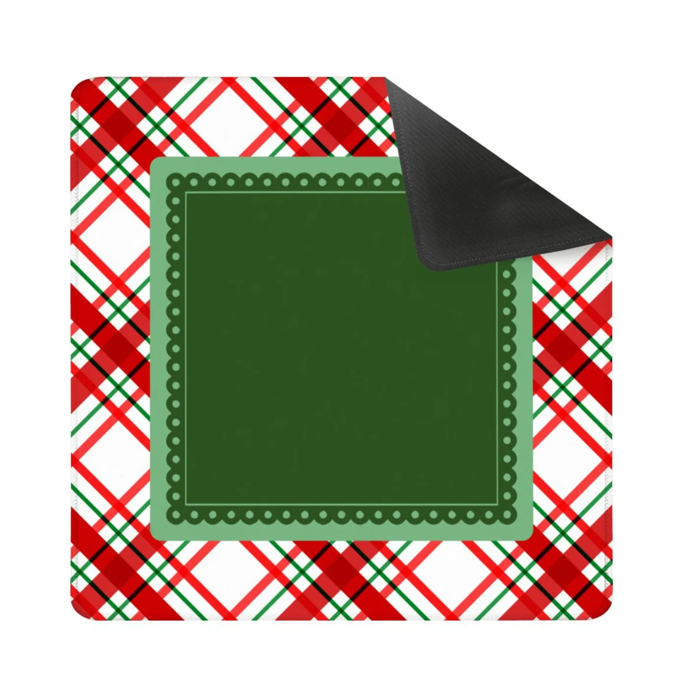 Evergreen Christmas Plaid Mahjong Mat