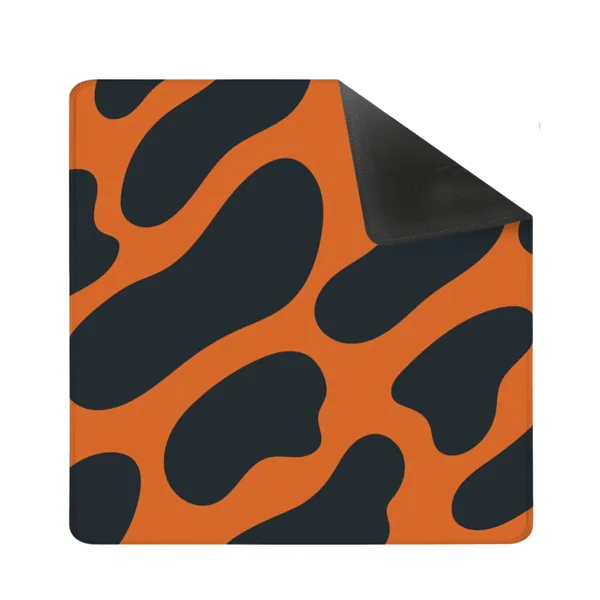 Orange Black Abstract Square Mahjong Mat