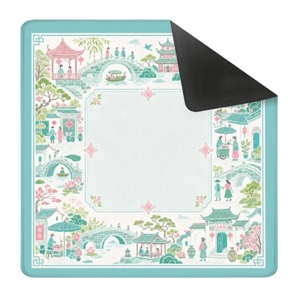 Pastel Chinese Garden Mahjong Mat