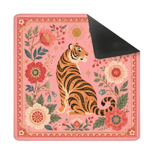 Pink Tiger Floral Mahjong Mat