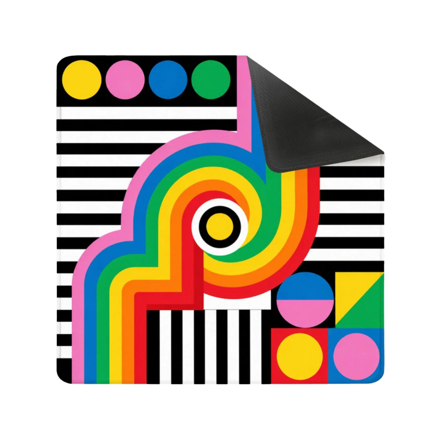 Rainbow Retro Pop Art Square Mahjong Mat