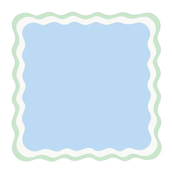 Scalloped Blue and Green Mahjong Mat