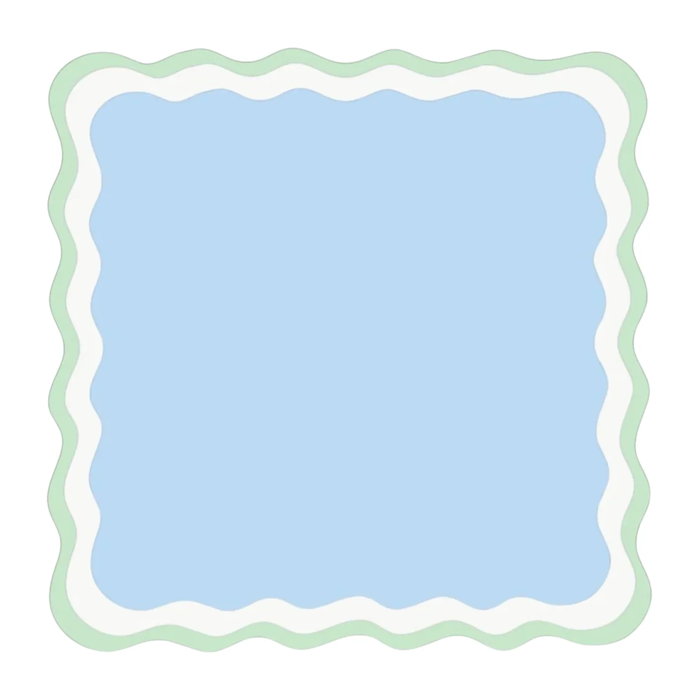 Scalloped Blue and Green Mahjong Mat