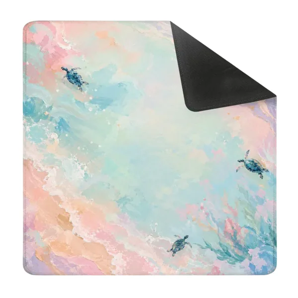 Serene Pastel Turtles Mahjong Mat