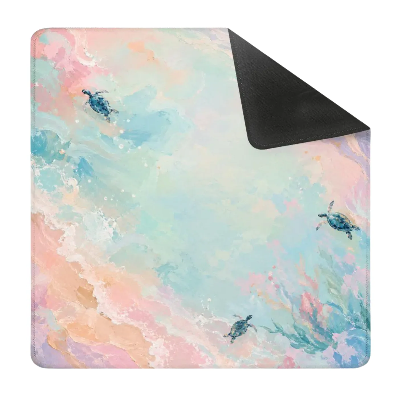 Serene Pastel Turtles Mahjong Mat