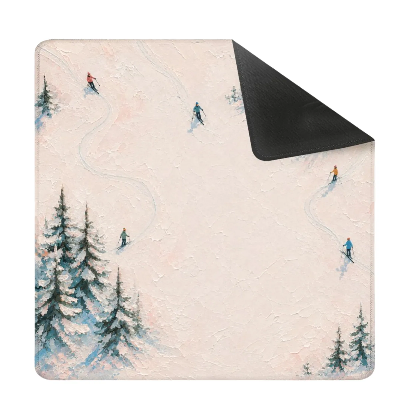 Winter Ski Resort Square Mahjong Mat