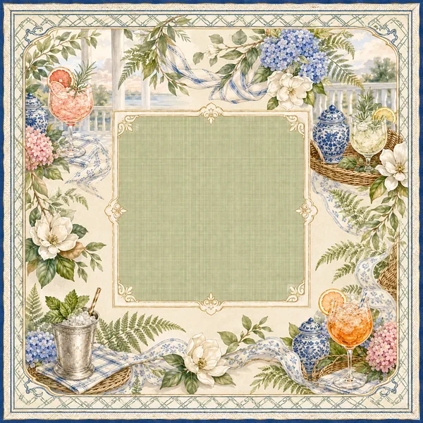 The Veranda — Cocktail Garden Mahjong Mat