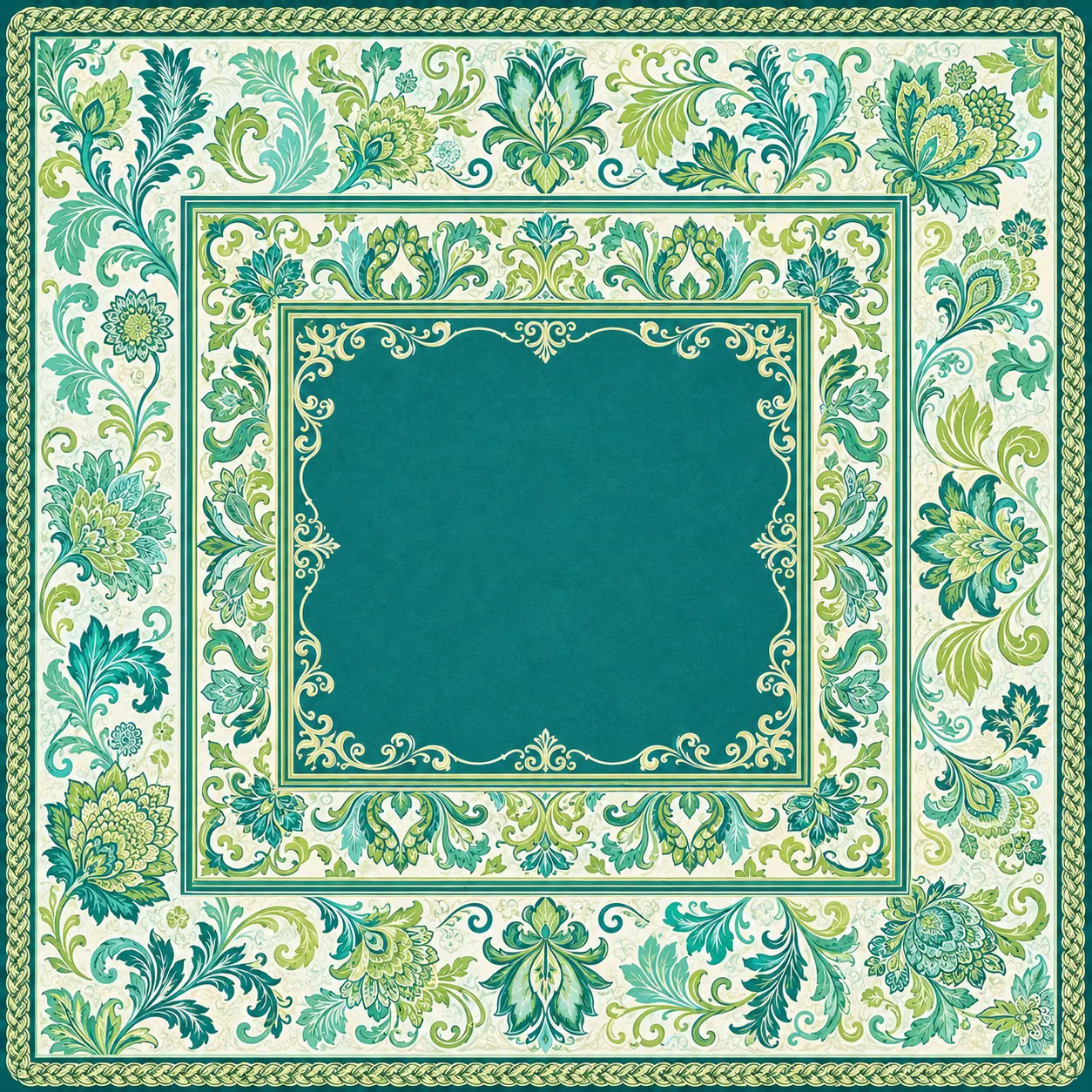 Jade & Jasper — Jacobean Damask Mahjong Mat