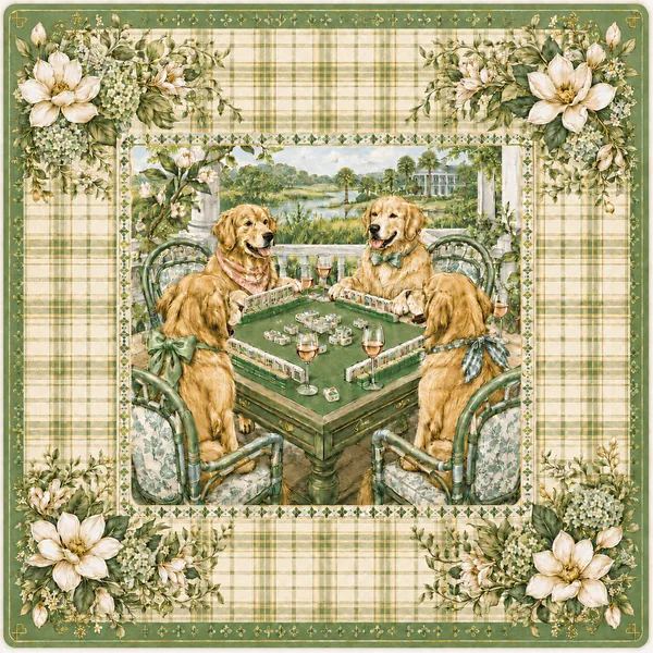 The Golden Hour — Golden Retriever Dog Mahjong Mat