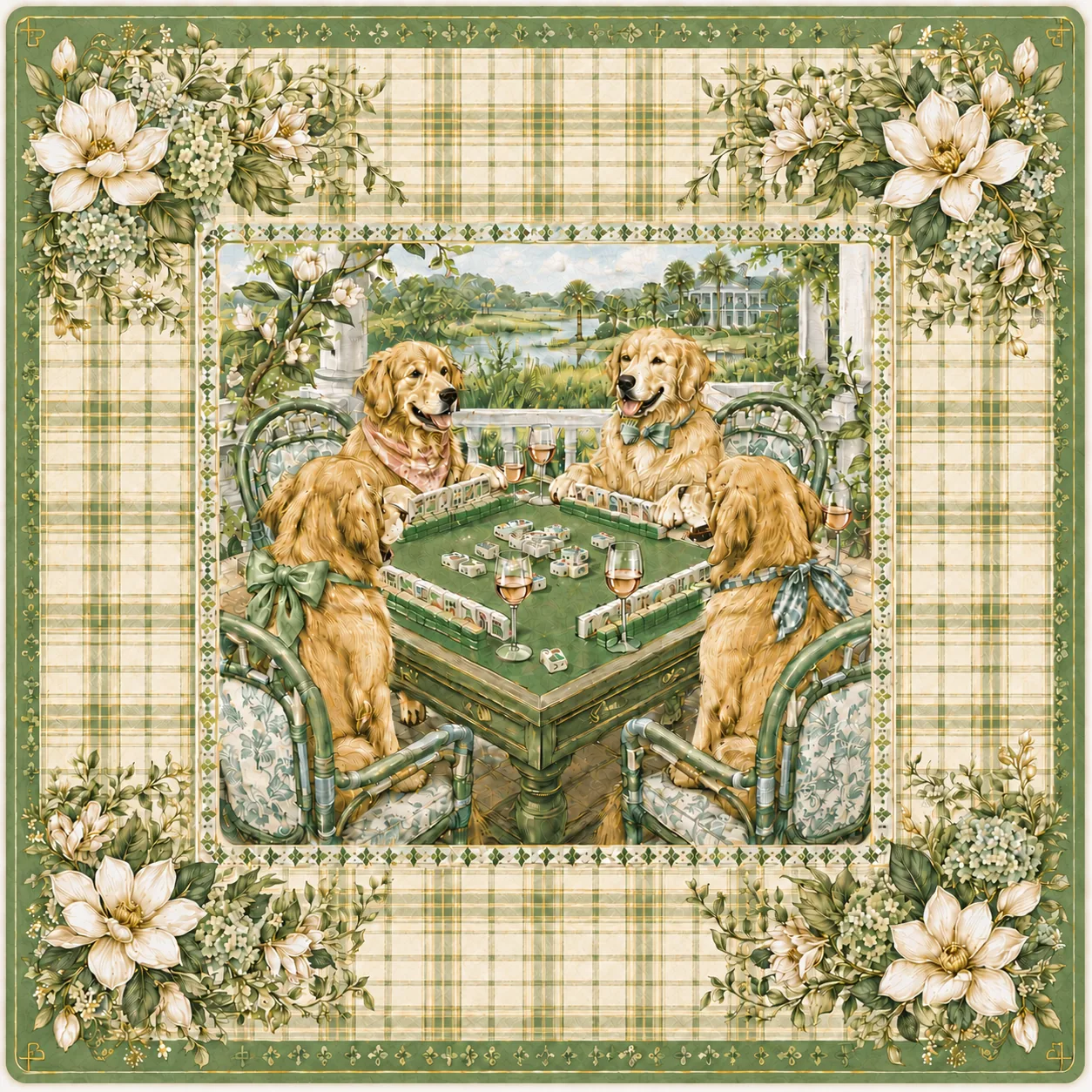 The Golden Hour — Golden Retriever Dog Mahjong Mat