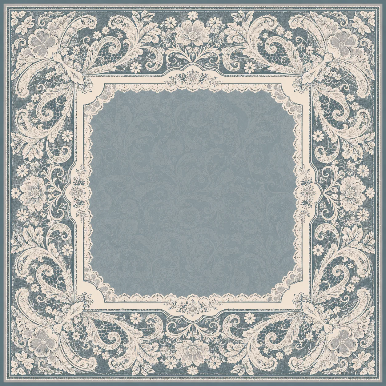 Something Blue — Steel Blue Lace Mahjong Mat