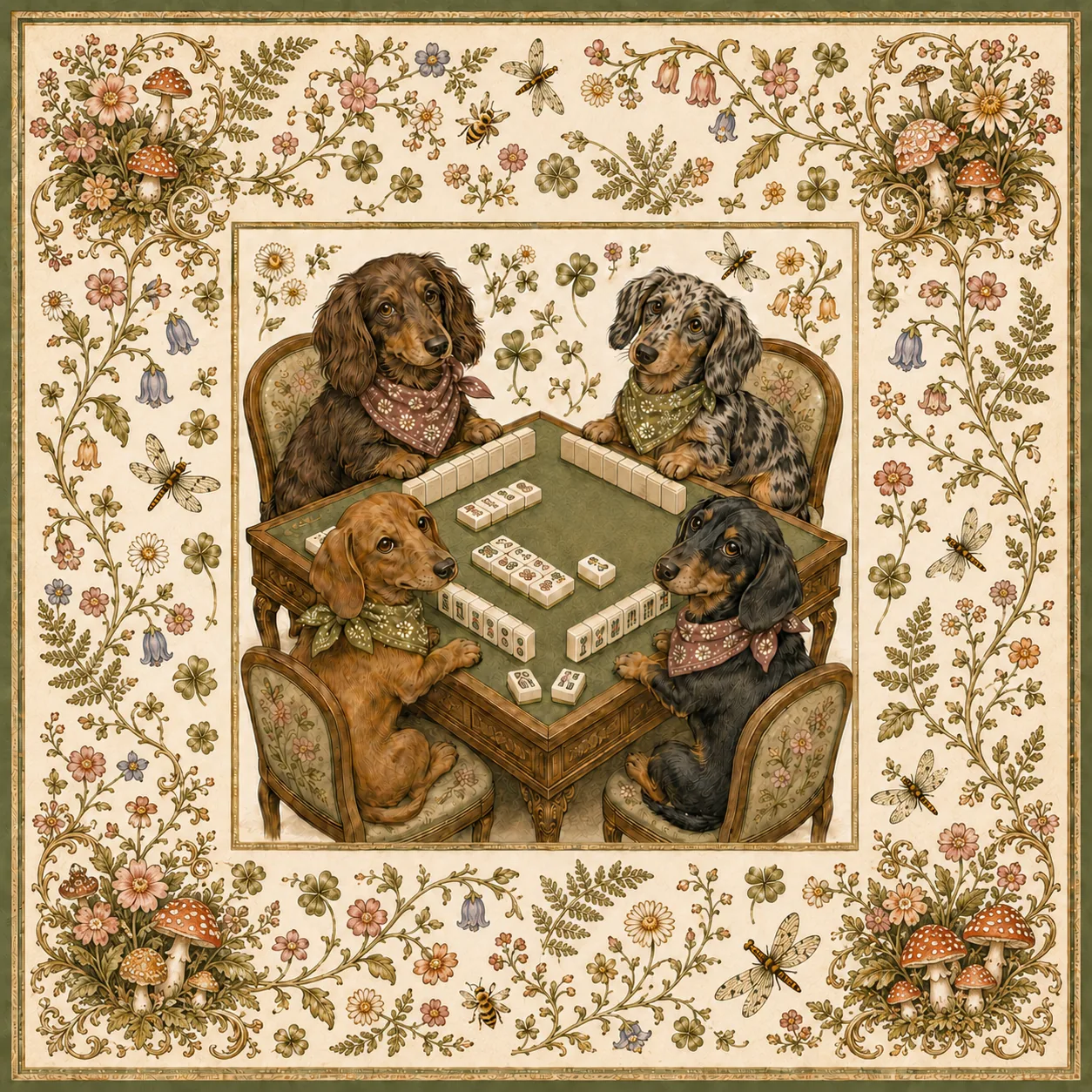 Doxie & Daydreams — Dachshund Mahjong Mat