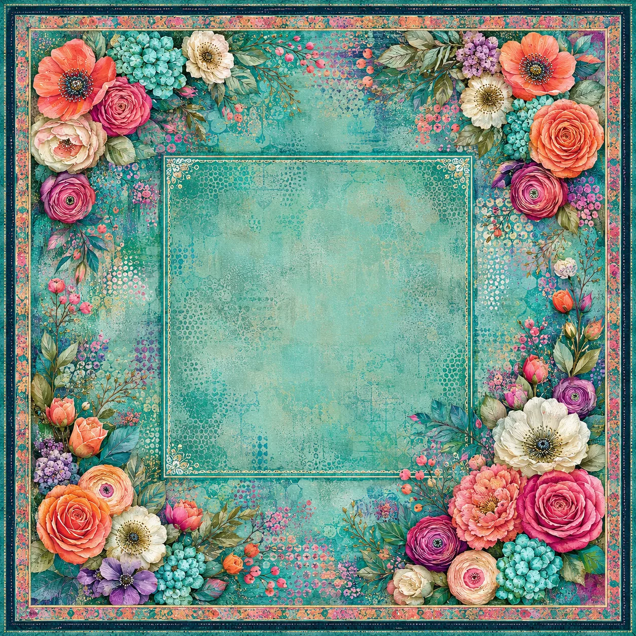 Wildly in Bloom — Boho Floral Mahjong Mat