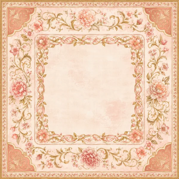 Rose & Gilt — Blush Baroque Mahjong Mat