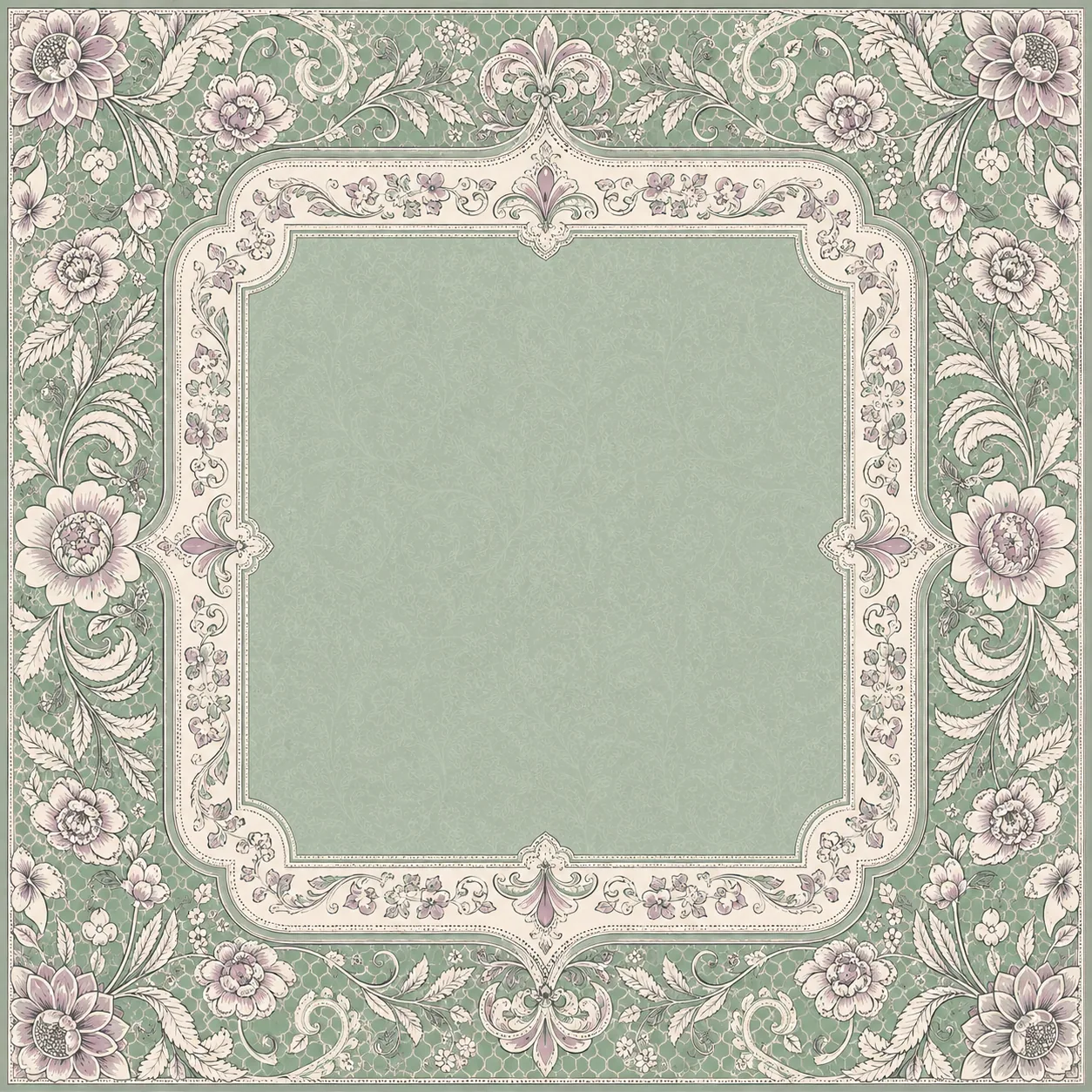 Garden Lattice — Sage and Lavender Mahjong Mat