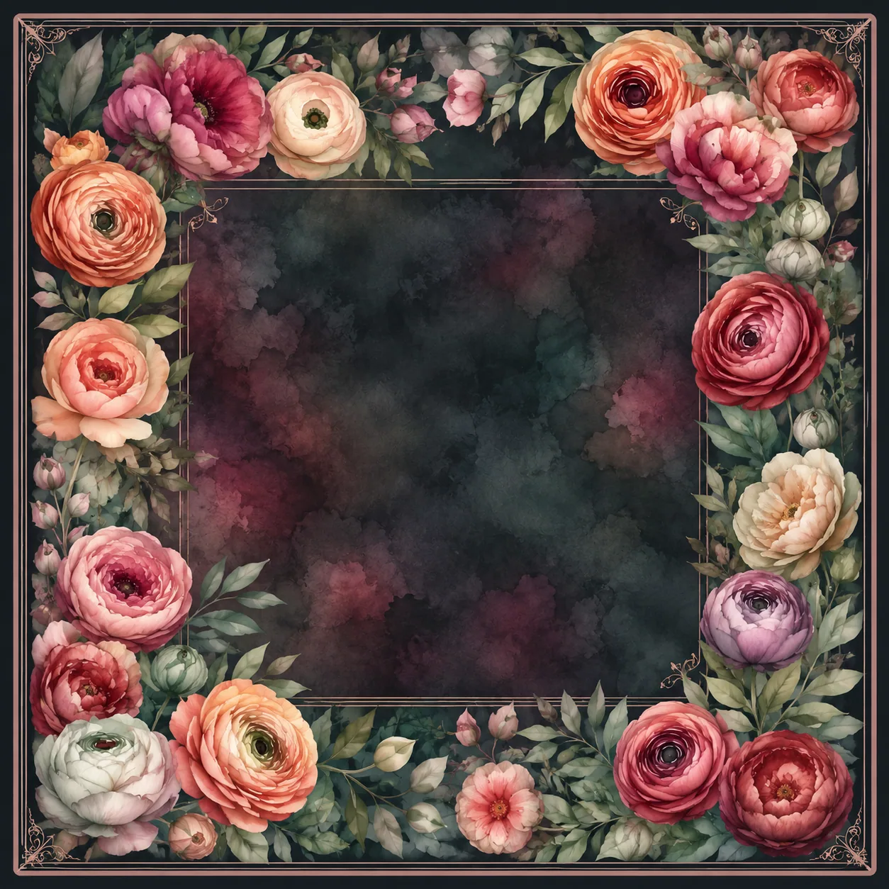 After Midnight — Moody Dark Floral Mahjong Mat