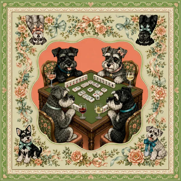 Schnauzer Society — Miniature Schnauzer Mahjong Mat