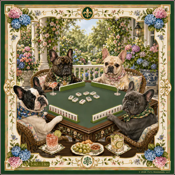Garden District Mahjong Mat | French Bulldogs