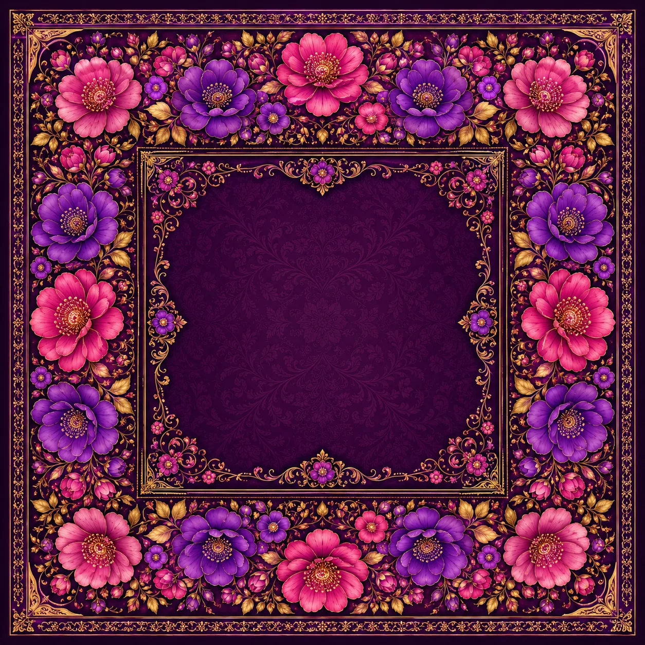 Midnight Bloom — Bold Floral Jewel Tone Mahjong Mat
