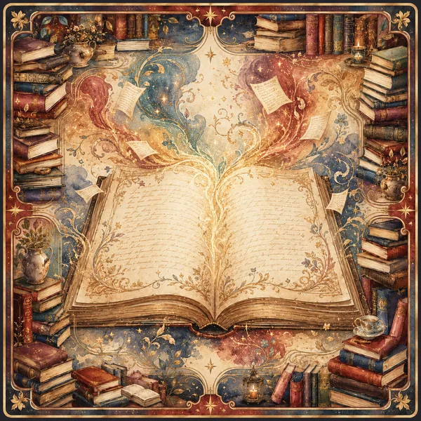 The Enchanted Library — Book Lover Mahjong Mat