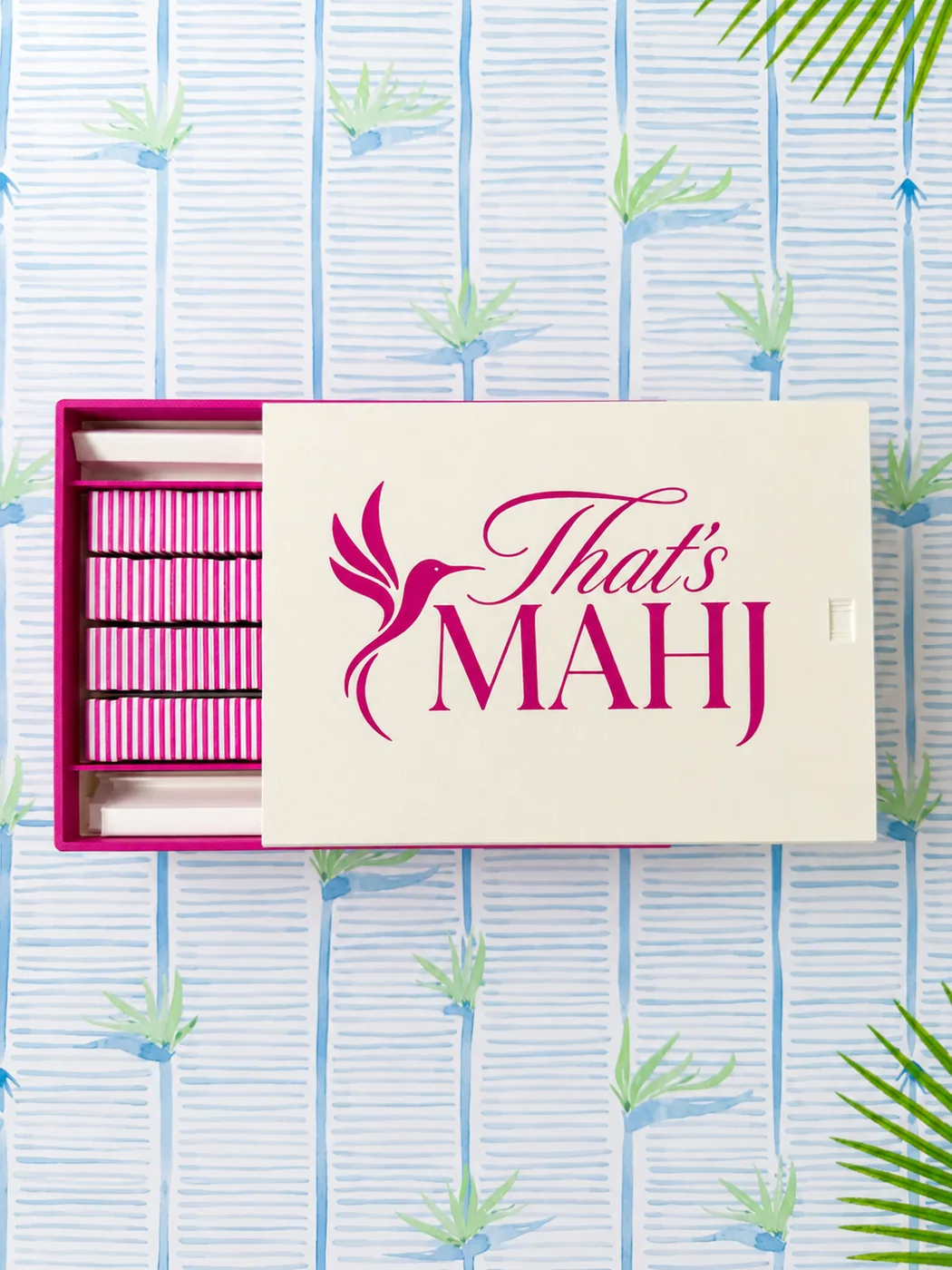 Tropical Mahjong Tiles — On the Go Travel Set — Magenta Pink