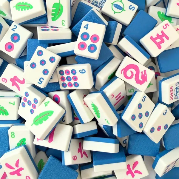 Mahjong Tiles — Tropical Edition, Aqua Floating Tiles — Vibrant Blue