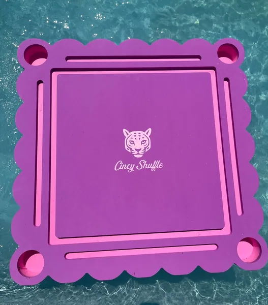 Scalloped Floating Pool Mat — Fuchsia