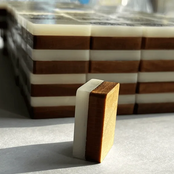 Premium Walnut Wood Backs, Traditional Fonts — Light Wood